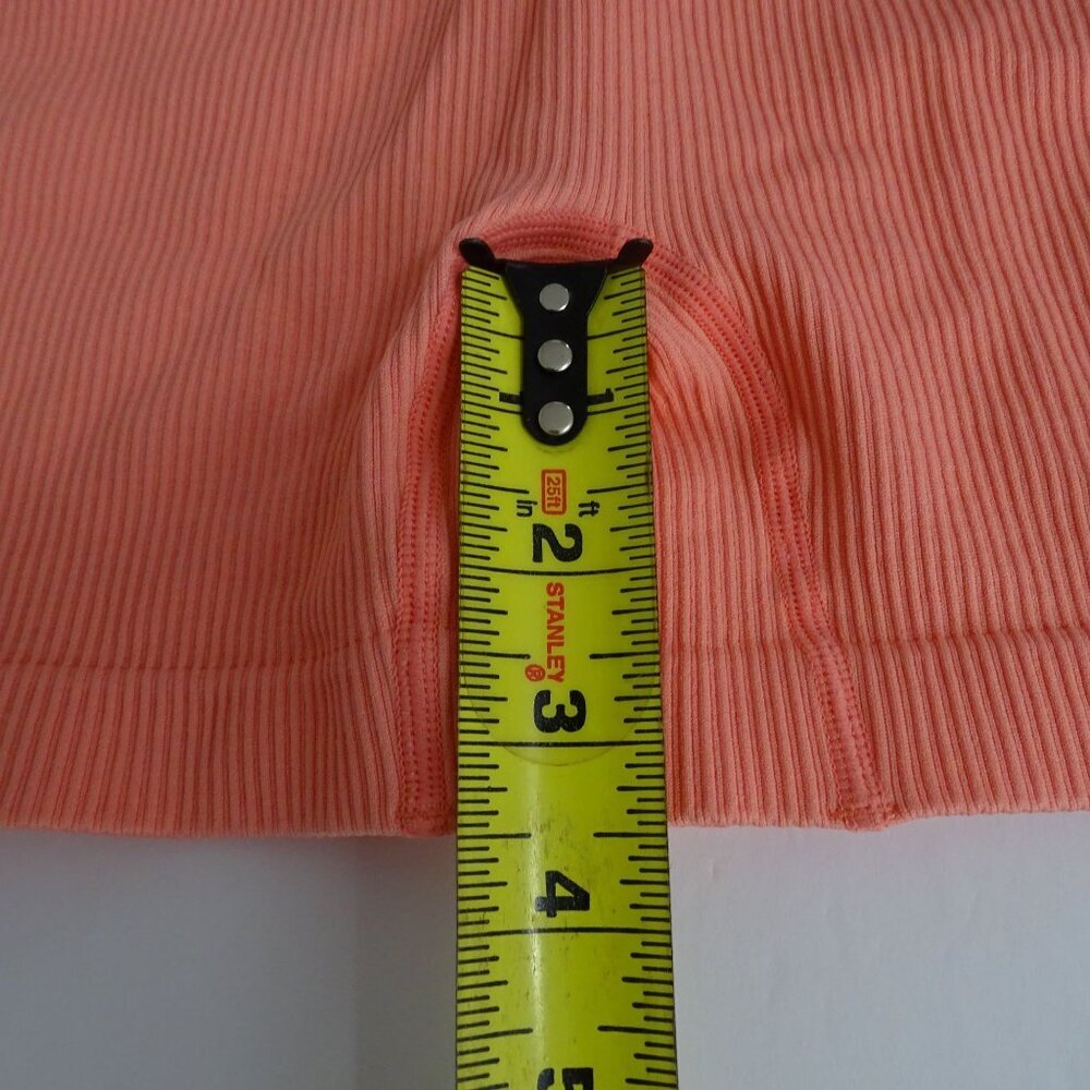 Bünda Seamless Ribbed High-Waisted Nylon Shorts Women Size XS Coral Better Butt - Picture 6 of 6
